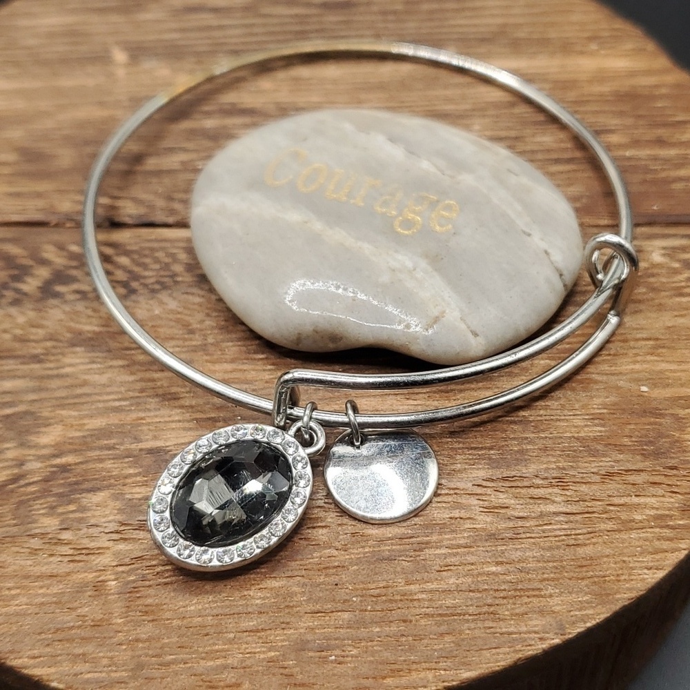 Onyx gem charm bracelet‎ B3214